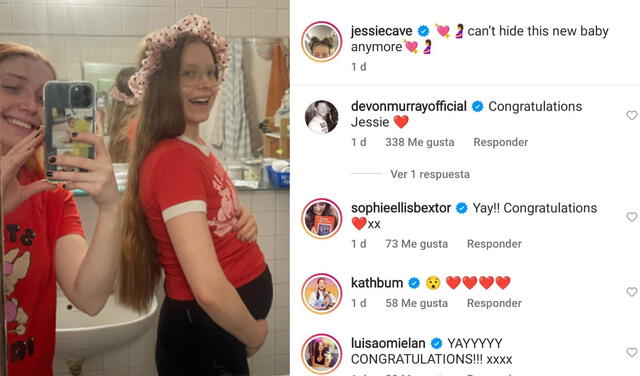 3.12.2021 | Publicación de Jessie Cave anunciando su embarazo. Foto: captura Jessie Cave/Instagram