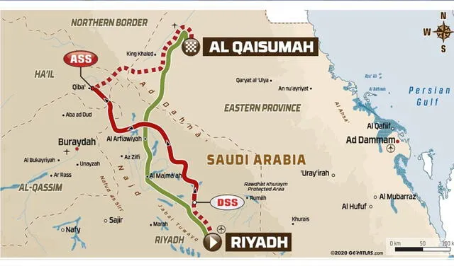 Rally Dakar 2021: mapa de la etapa 5. Foto: Dakar Rally