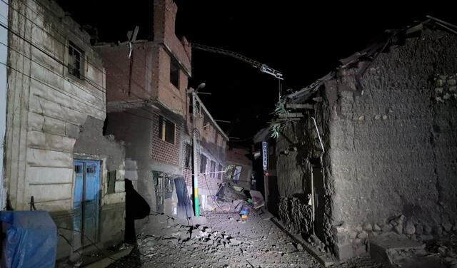 Chavin de Huantar viviendas afectadas por deslizamientos. Foto: Ministerio de Defensa