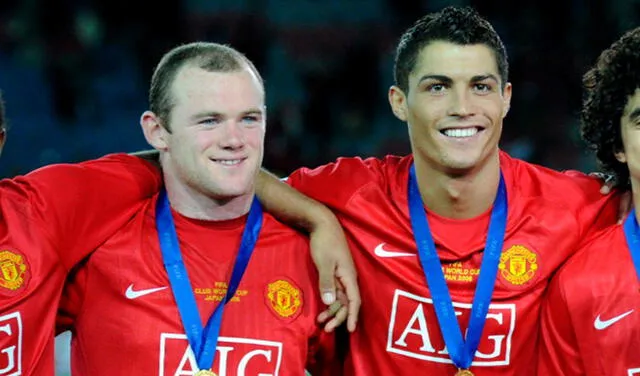 Cristiano Ronaldo y Wayne Rooney ganaron la Champions League con el Manchester United en el 2008. Foto: EFE