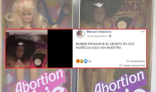 No, Barbie no promueve el aborto. Foto: Captura de Facebook.