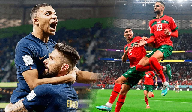 Francia vs. Marruecos definen el último finalista del Mundial Qatar 2022. Foto: composición GLR/AFP