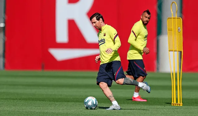Lionel Messi: entrenamiento en grupos