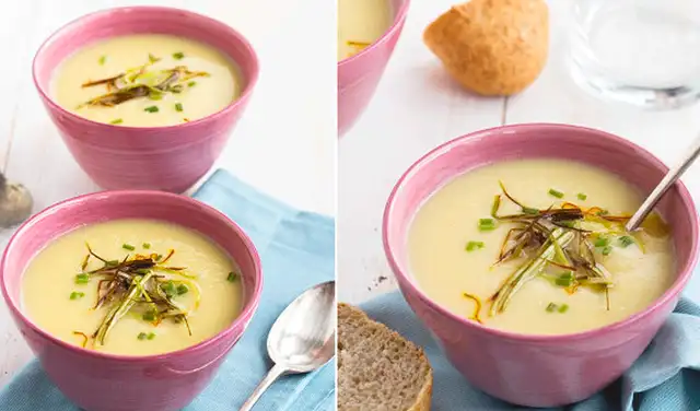 Crema de coliflor al azafrán. Foto: Directo al Paladar