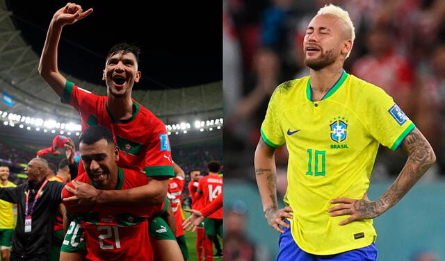 Marruecos llegó por primera vez a semifinales de un Mundial. Brasil se despidió en cuartos por segunda edición consecutiva. Foto: composición/EFE