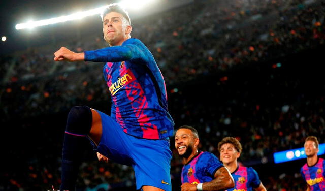 Gerard Piqué anotó el único gol del partido entre el Barcelona y Dinamo Kiev. Foto: EFE.