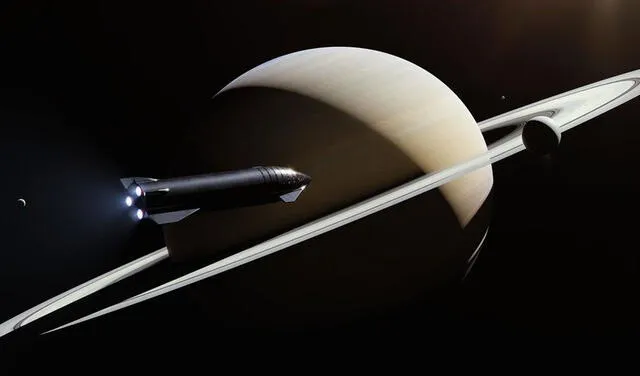 Los planes a largo plazo para Starship incluyen viajes al sistema solar exterior. Imagen: SpaceX