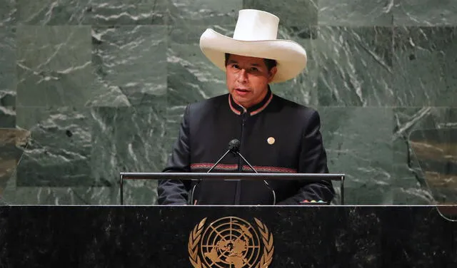 Pedro Castillo durante su participación en la Asamblea de las Naciones Unidas. Foto: Andina