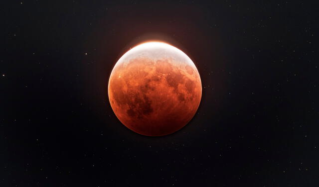 Un eclipse lunar total, o luna de sangre, será visible en todo el continente de América a mediados de mayo. Foto: Peter Ward (Barden Ridge Observatory)