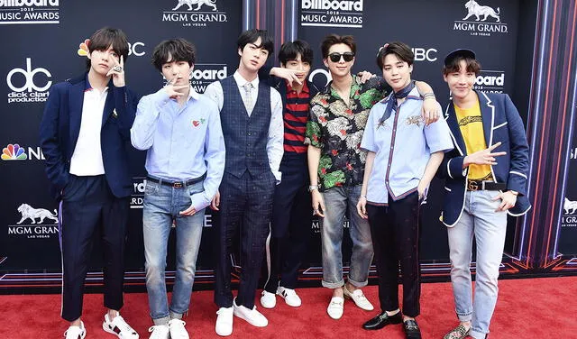 BTS en la alfombra roja de los Billboard Music Awards (2018). Foto: AFP