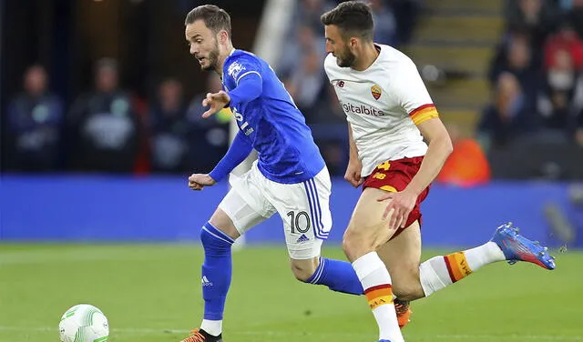 Leicester City empató a uno de local con AS Roma. Foto: AFP