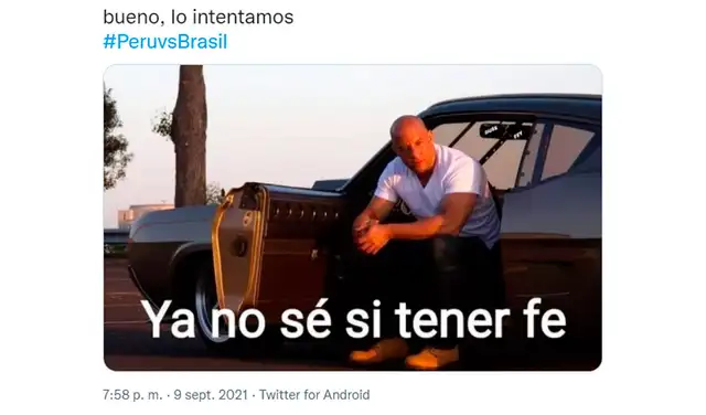Mejores memes del Perú vs. Brasil por las Eliminatorias Qatar 2022. Foto: captura Twitter Mejores memes del Perú vs. Brasil por las Eliminatorias Qatar 2022. Foto: captura Twitter