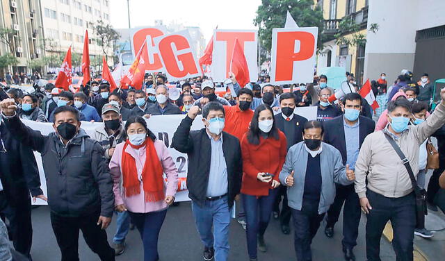 CGTP Marcha sindicatos contra el Congreso