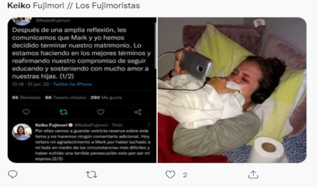 Keiko Fujimori se separa de Mark Vito: así reaccionaron los usuarios en Twitter tras la ruptura