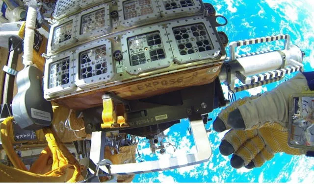 Los experimentos se realizaron en la plataforma EXPOSE-R2 fuera de la Estación Espacial Internacional (ISS) para simular un entorno similar a Marte. Foto: ESA