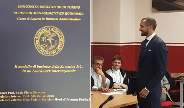 Giorgio Chiellini consiguió el grado de doctor al realizar una tesis sobre el modelo económico de la Juventus