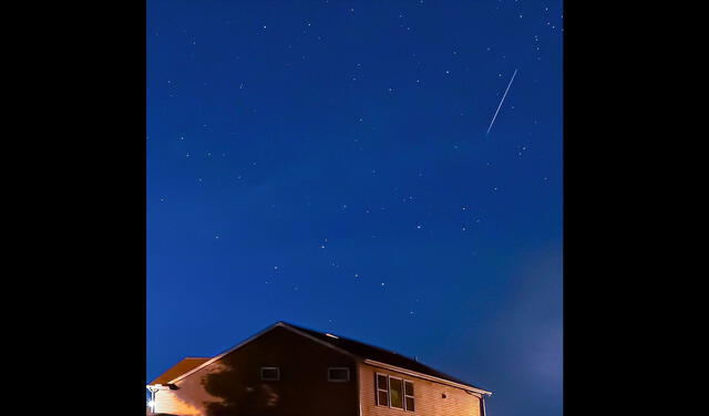 Un meteoro de la lluvia de estrellas Tau Hercúlidas se precipita en la medianoche de Middleville, Michigan (Estados Unidos). Foto: Stacey Anne Leeson / @StaceyALee / Twitter