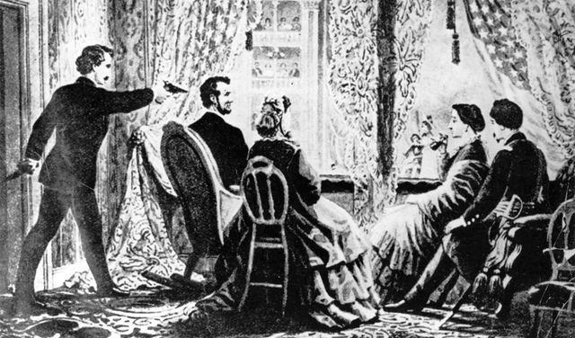John Wilkes Booth entró al palco presidencial y disparó contra Abraham Lincoln. Foto: Hulton Archive