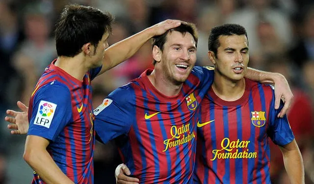 El trío Messi-Villa-Pedro salió campeón de la Champions League 2010/11. Foto: AFP