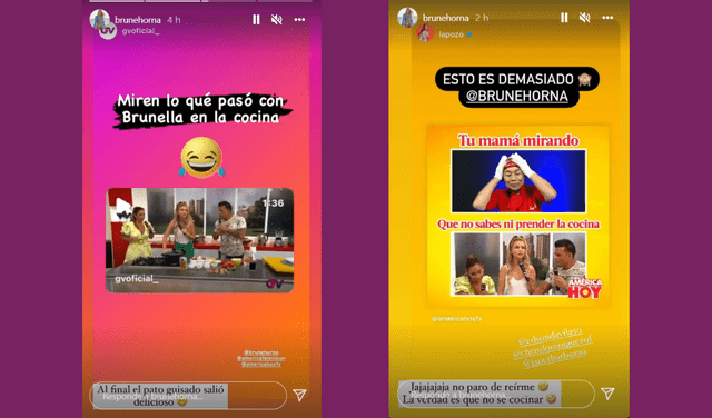 Brunella Horna responde a los memes sobre su forma de cocinar.