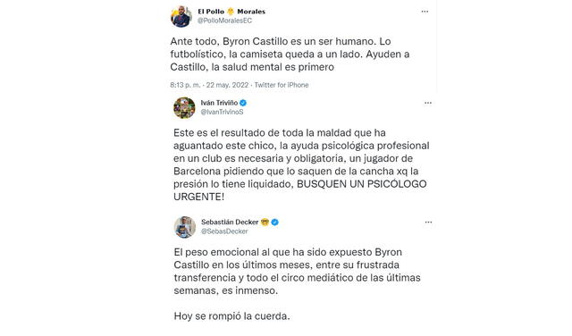 La prensa ecuatoriana se conmovió ante el llanto de Byron Castillo. Foto: composición/ captura de Twitter