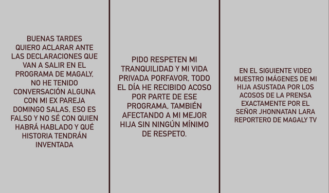 Ducelia desmiente las declaraciones de Jorge Monzón en el programa de Magaly Medina.