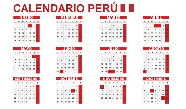 Calendario Perú 2021. Foto: Composición LR