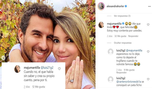 Maju Mantilla responde a usuario que criticó su matrimonio. Foto: captura Instagram
