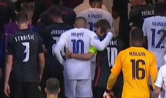 Mbappé y Modric fueron captados muy cercanos tras el final del partido de la Nations League. Foto: captura ESPN.
