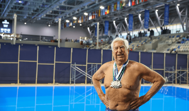 José Benigno comenzó a competir en torneo internacionales de natación a la edad de 68 años