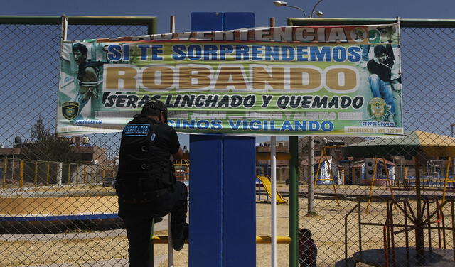 Loza deportiva donde muchos menores participan, vecinos de la zona reclaman camaras de seguridad. Según contaron, en las noches roban en autos. Foto: Juan Carlos Cisneros/La República