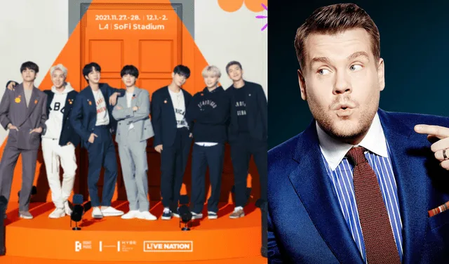 BTS se presentará en el programa The late late show con James Corden. Foto: composición La República/BIGHIT/CBS