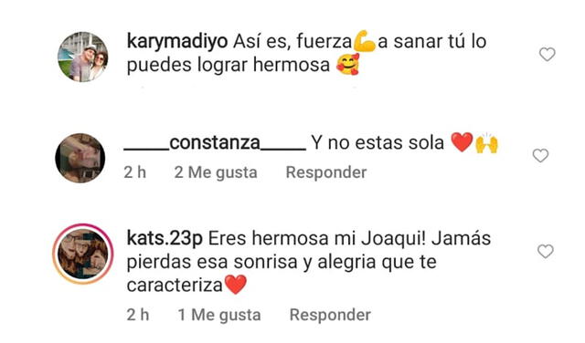 12.3.2022 | Mensajes de fans para Joaquina Carruitero. Foto: captura Joaquina Carruitero/Instagram
