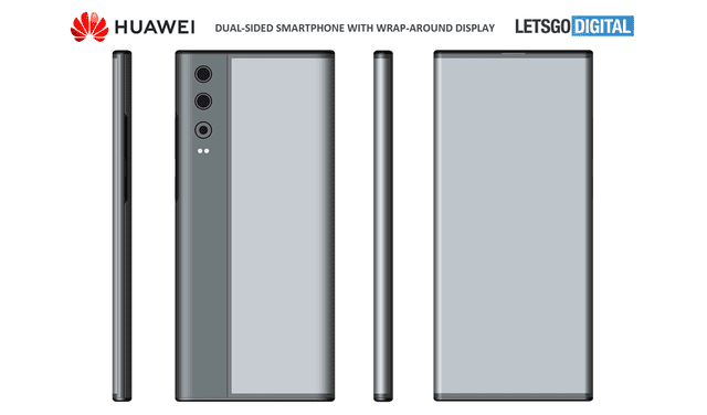 Diseño del teléfono patentado por Huawei. | Foto: LetsGoDigital