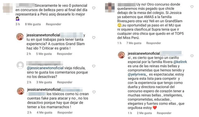 5.2.2022 | Jessica Newton respondió a críticas sobre elección de Yely Rivera para el Miss Supranational 2022. Foto: captura Jessica Newton/Instagram