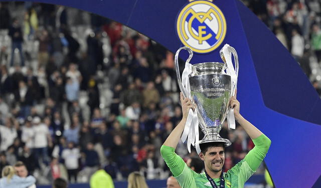 Thibaut Courtois se coronó por primera vez campeón de la Champions League, había llegado a la final con Atlético Madrid. Foto: AFP