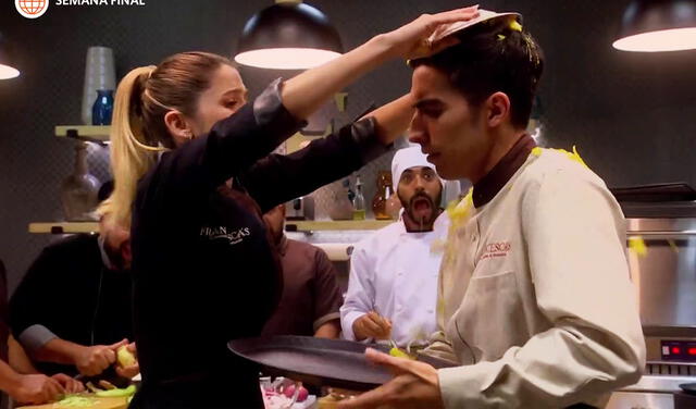 Alessia no dudó en aventarle un plato de comida a Jimmy. Foto: América TV