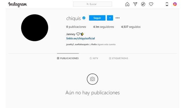 19.9.2020 ‘Chiquis’ Rivera eliminó todas sus publicaciones luego de separarse de su esposo Lorenzo Méndez. Crédito: captura Instagram