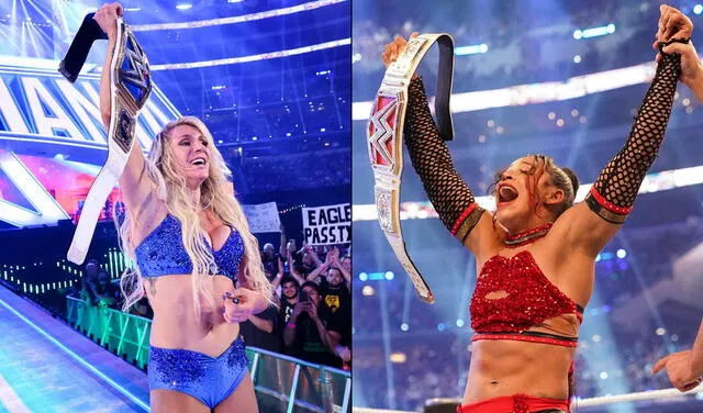 Charlotte y Bianca Belair ganaron sus respectivas luchas en WrestleMania 38. Foto: WWE