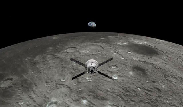 La nave Orión orbitará alrededor de la Luna en las dos primeras misiones Artemis. Imagen: NASA