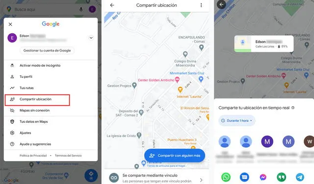 Google Maps: compartir ubicación en tiempo real