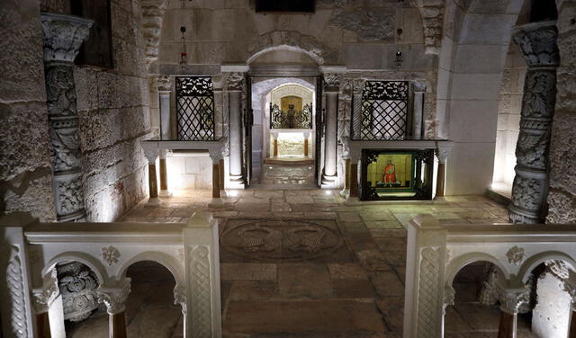 Lugar de la Basílica conocido como la Prisión de Cristo. Foto: AFP