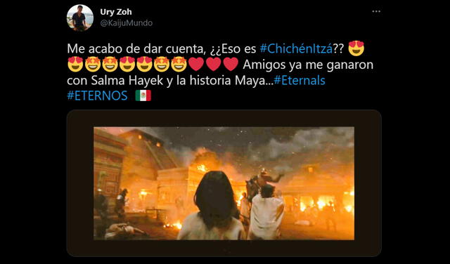 Tuit de fan mexicano sobre Eternals