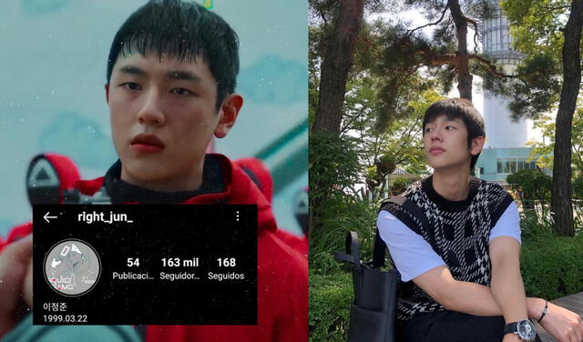 Perfil de Instagram de Lee Jeong Jun, actor de El juego del calamar