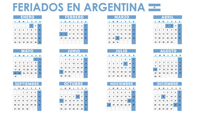 Calendario de feriados 2021 en toda Argentina
