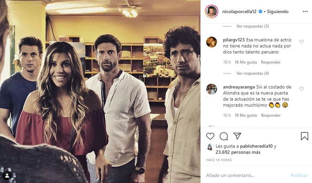 Usuarios critican actuación de Alondra García Miró en Instagram de Nicola Porcella.