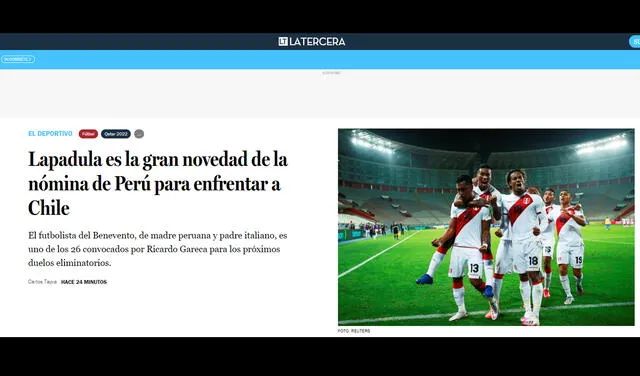 Perú vs Chile: medios chilenos informan sobre convocatoria de Gianluca Lapadula