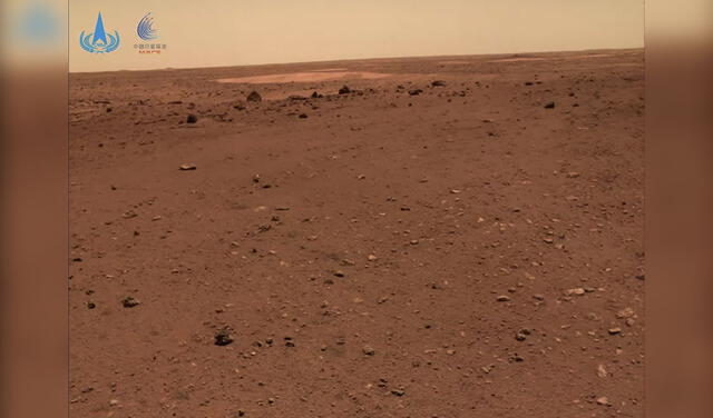 Superficie de Marte capada por el rover Zhurong. Foto: CNSA