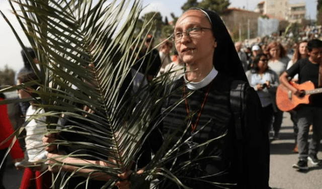 Las palmas o ramas de olivo son un símbolo religioso del Domingo de Ramos. Foto: AFP