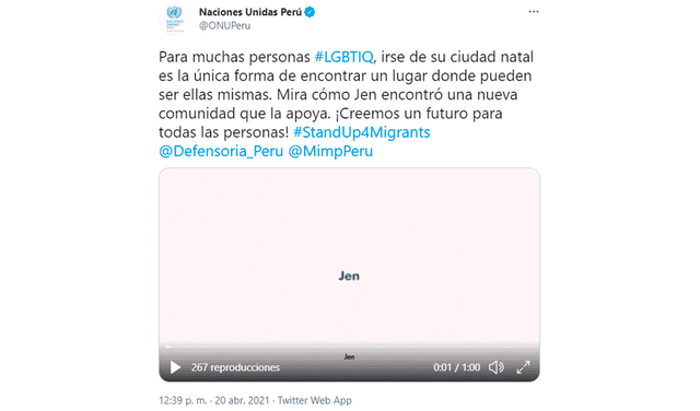 ONU Perú publicó un video para concientizar a las personas sobre la necesidad cambiar la manera de hablar sobre los migrantes. Foto: captura